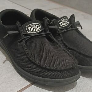 Hey Dude Black Mesh Women's Loafers